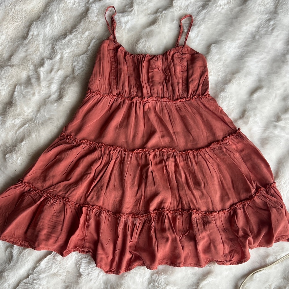 Aeropostale Tierd  Spaghetti-Strap Dress in Coral